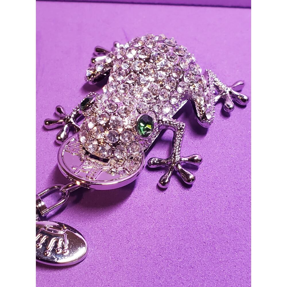 Frog with Coin Metal Key Chain - Silver - Picture 2 of 7